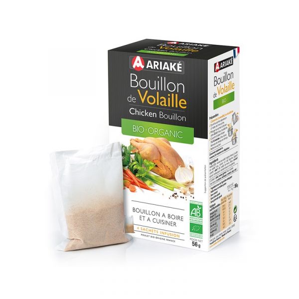 Bouillon de volaille BIO, 4 sachets de 14 g (4 x 33cl de bouillon)*