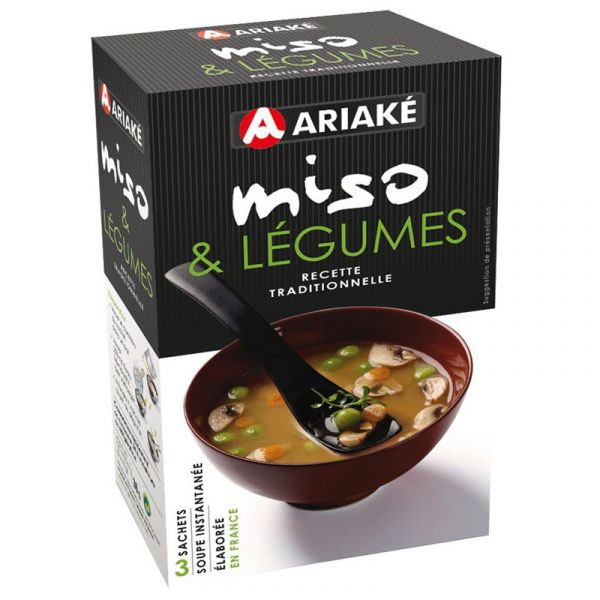 Soupe miso légumes, 3 sachets de 12 g (pour 3 x 200 ml de soupe)