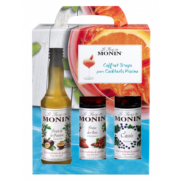 Coffret PISCINE Cassis, Fraise des bois, Passion, 3x25cl