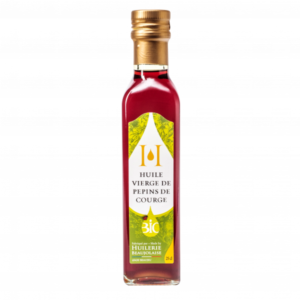 Huile vierge traditionnelle de pépins de courge, 25 cl