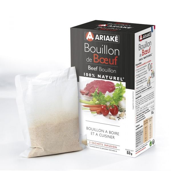 Bouillon de boeuf, 5 sachets de 10,6 g (pour 5 x 33 cl de bouillon)